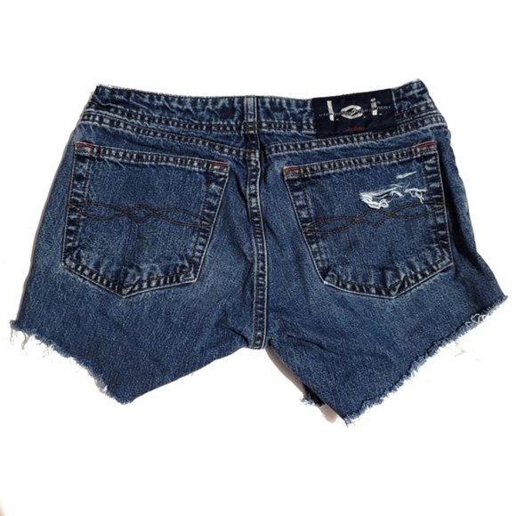 vtg lei dark wash cut off jean shorts size 3 vinta - Picture 2 of 11